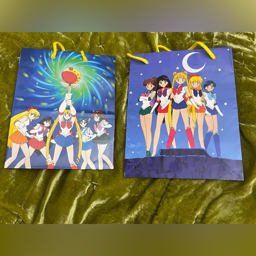 Sailor Moon vintage Y2K 2 Gift Bags bundle Set sailor scouts collectible small